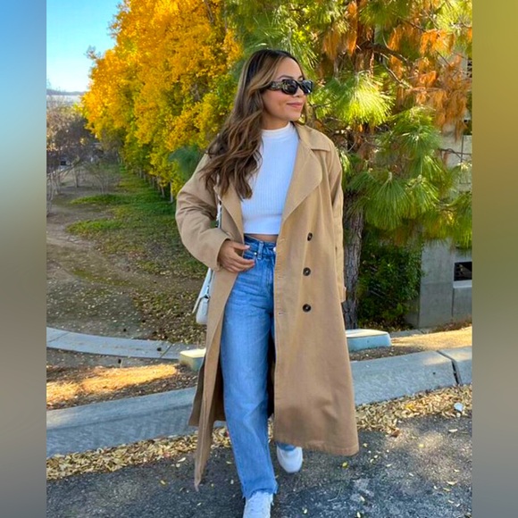 Forever 21 Twill Double-Breasted Trench S - Picture 1 of 3